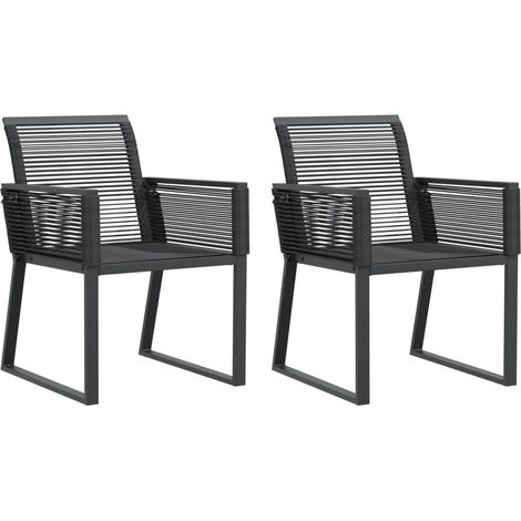 Sedie da Giardino Set 2 pz Polyrattan Nero vidaXL 121361 (1/5)