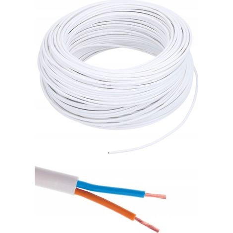 Cable eléctrico blanco OMY 2x0,75 de 25 m (1/2)