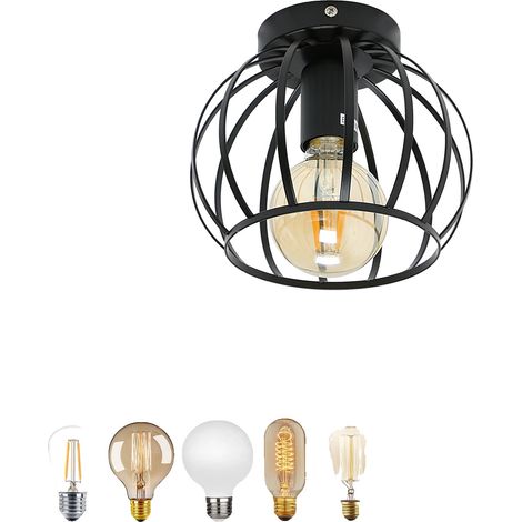 Lámpara de techo, diseño industrial retro, compatible con casquillo E27, A3201, M, 51-60W (1/2)