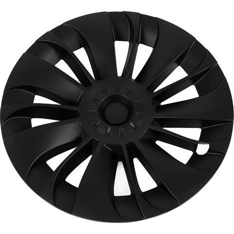 4 jantes de roue asymétriques 19 pouces en noir mat pour Tesla Model Y 2020-2023 - Lot de 4 enjoliveurs de remplacement (1/5)
