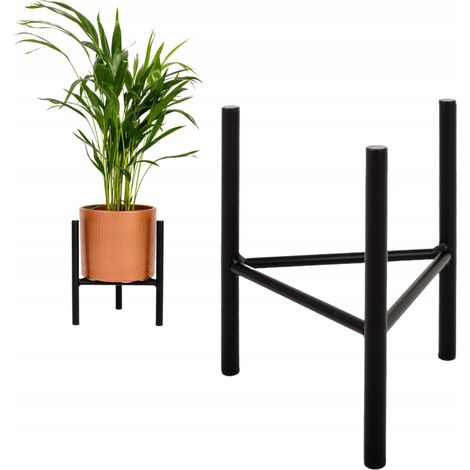 Soporte para macetas de metal negro estilo loft Dijon M MAX. Maceta de 26 cm. (1/5)