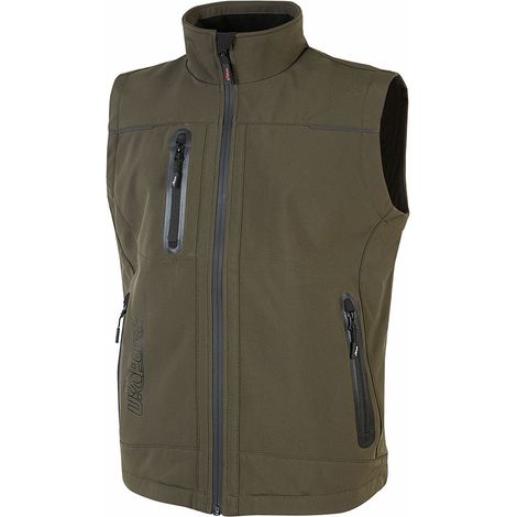 Chaleco de trabajo softshell sin mangas UNIVERSE Verde oscuro 5XL