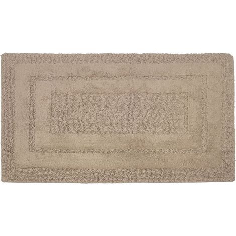 Tappeto Casa Bagno Cotone Spugna Morbida Tinta Unita Antiscivolo Sirio Lino, misura55x130coloreLino (1/4)