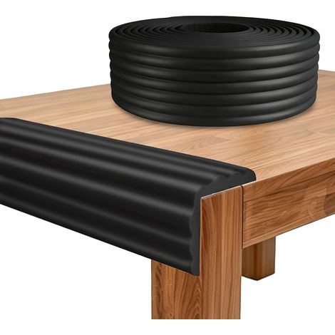 Protection de Bord en Mousse pour Bébé, 5m x 8cm Protection Anti-Coup pour Enfants Kits, Autocollante Protege Angle Mousse, pour Meuble, Lit, Rebord de Fenêtre et Bureau (Noir) (1/5)