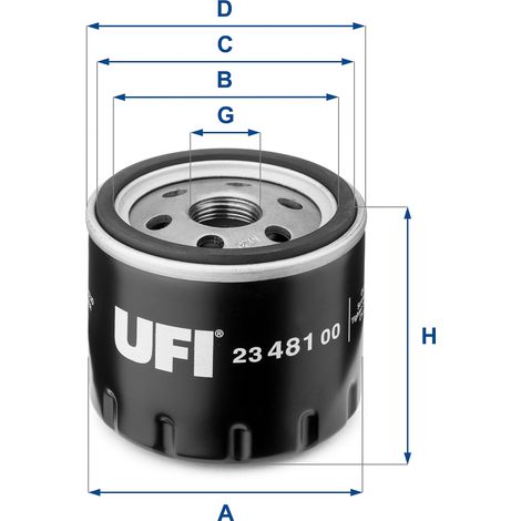 UFI 23.481.00 UFI Ölfilter Metall niedrig
