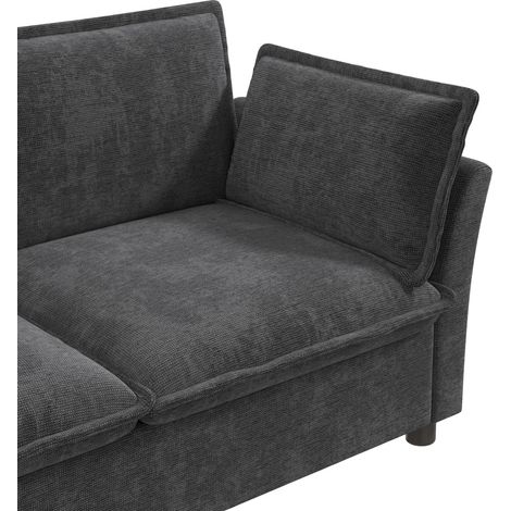 Canapé modulaire 3-1-1 en chenille gris avec 3 places et 2 fauteuils, design moderne et confortable (1/5)