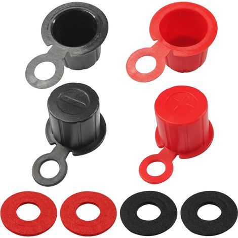 Lot de 4 cache-bornes de batterie, capuchons de batterie positifs et négatifs avec cales, protection universelle pour bornes de batterie pour SUV, berline, camion (1/5)