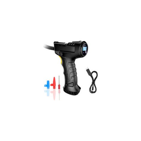Gonflable Sans Fil Portable Gonfleur de Pneu 120W Compresseur d'Air Pompe de Pneu pour Voitures, Motos, Vélos avec Jauge de Pression Numérique LED 2000mAh pour Voiture Moto Vélo