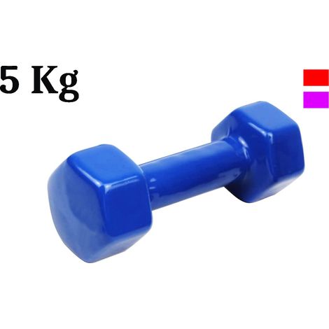 Peso palestra 5kg manubrio esagonale gommato antiscivolo allenamento fitness (1/5)