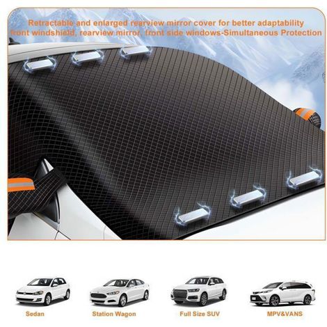 Pare-brise magnétique pour voiture. Coupe-vent et imperméable. Convient aux berlines et SUV. Dimensions : 258 x 114 cm. (1/5)