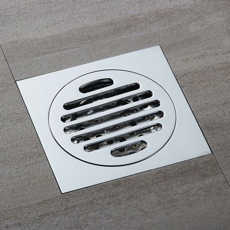 Shower Drain Grate, Stainless Steel Floor Drain, Anti-Odor Hair Filter, Steel Shower Sink Drain, Stainless Steel Shower Channel Drain, Shower Hair Catcher for Bathroom Toilet 1010cm (1/5)