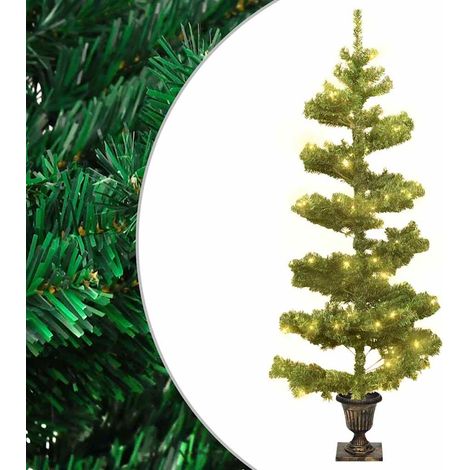 Arbre de Noël hélicoïdal pré-éclairé avec pot vert-Décoration de Fête pour Noël 120 cm PVC 635382 (1/5)