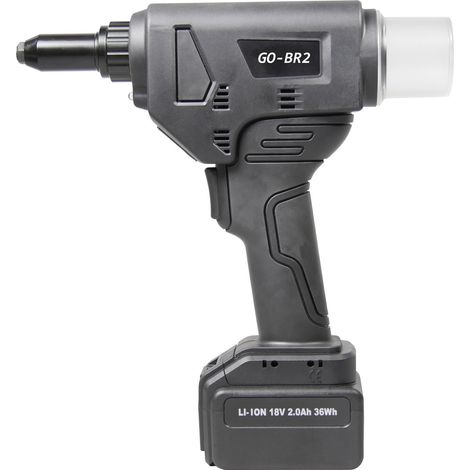 GOEBEL- Outil sans fil GO-BR2 - Rivets aveugles très résistants - Moteur sans balais 18 V - Avec 2 batteries, mallette et accessoires utilisation ø 4,0 / 4,8 / 5,0 / 6,0 / 6,4 mm (1/5)