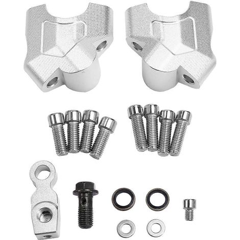 Motorrad-Lenkererhöhungs-Montageklemme für silbernen Lenker (1/5)