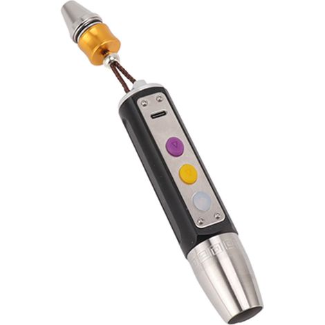 Lampe torche LED 3 sources lumineuses à intensité variable pour identification de jade et bijoux, noire, lumière réglable sans paliers (1/5)