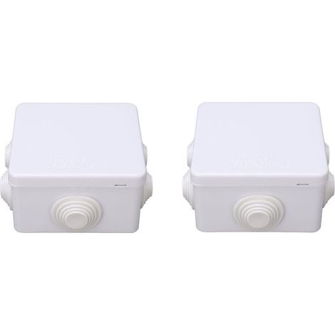 Boîte de jonction électrique avec trou réservé, 2 pièces, boîtier de projet étanche IP55 en plastique ABS 85x85x50mm (1/5)