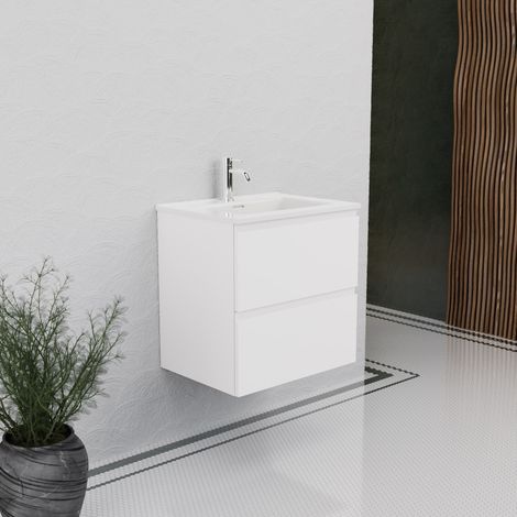 Inda - Meuble de salle de bain L.60 avec vasque blanc (1/5)
