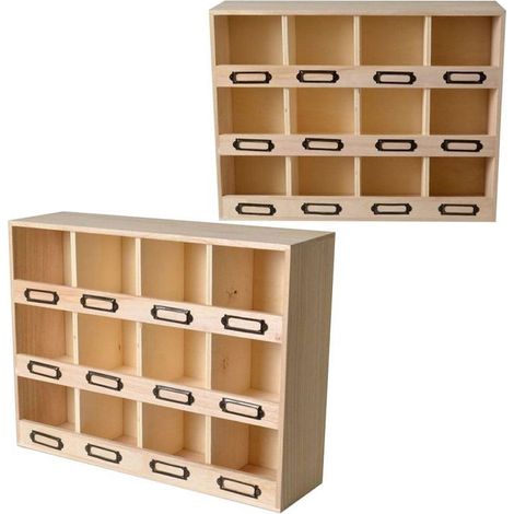 2 casiers de rangement en bois 12 emplacements (1/3)
