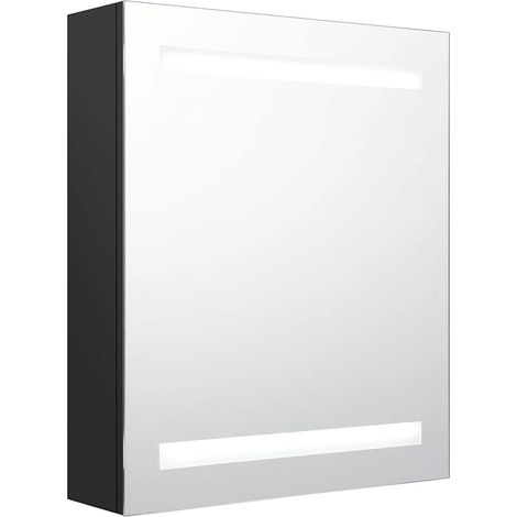 LED Bathroom Mirror Cabinet Black 50x14x60 cm vidaXL (1/5)