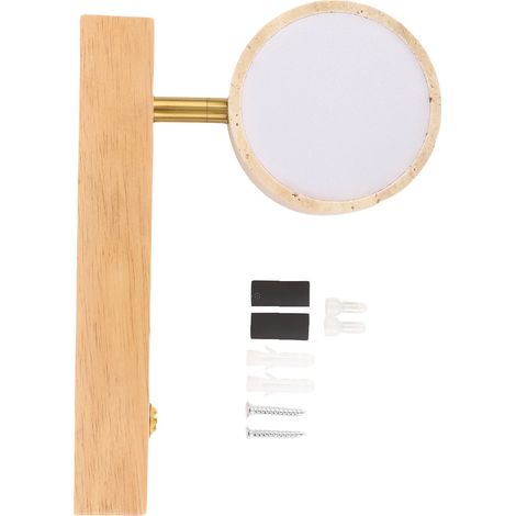 Applique murale rotative en pierre avec interrupteur LED lumière chaude angle réglable lampe industrielle rustique pour lecture de chevet couleur bois originale (1/5)