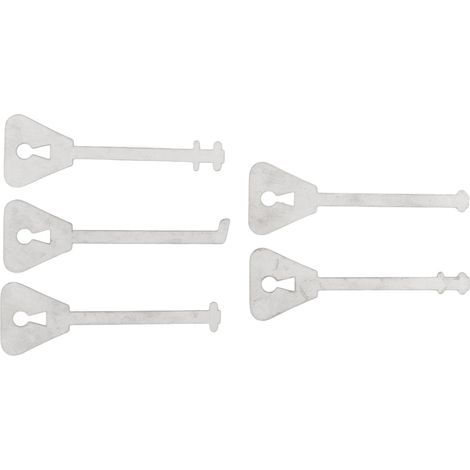 5-teiliges Set mit Ersatzschlüsseln aus Edelstahl für Skelettschlösser in verschiedenen Formen, inklusive Schlossöffnungswerkzeug für Notfälle (1/5)