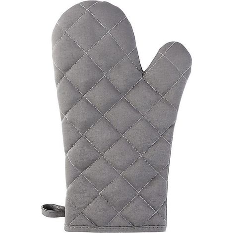 Hitzebeständige Topflappen für Köche, 1 Paar graue Ofenhandschuhe aus Baumwolle und Silikon – Küchenhandschuhe – Ofenhandschuhe (1/5)