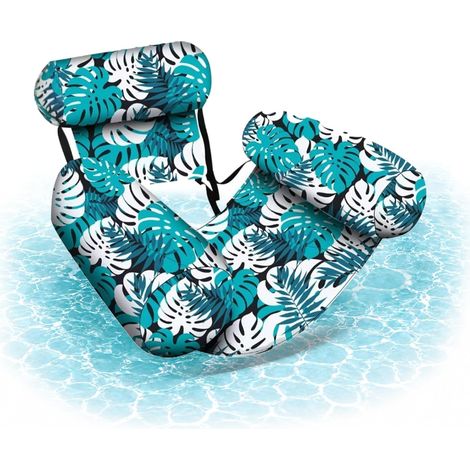 1PCS Fauteuil Gonflable Piscine,Bouee Piscine Gonflable 4 en 1,Fauteuil Piscine Gonflable pour Adult et Enfant,Bouée Piscine Matelas pour Piscines d'été, Plages et Fêtes,76x40,5x61cm (1/5)