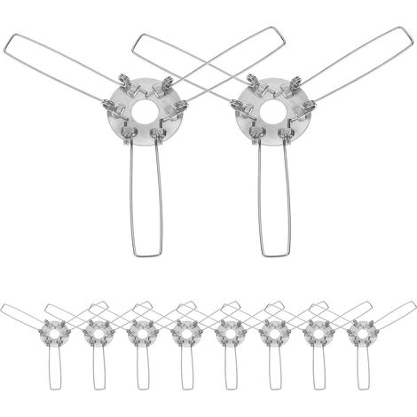 Clips à Ressort et Fixation Sécurisée en Fer Galvanisé Argenté Lot de 10 Forte Force de Serrage pour Support D'abat-jour pour Lampes Suspendues (1/5)