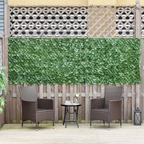 Künstlicher Hecken Sichtschutz, UV Geschützt Sichtschutz, Grün Balkon Sichtschutze, Zaun Sichtschutzgitter mit Blättern, Hecken Zaun, WandKünstliche 300 x 100 cm für Garten Hochzeit (1/5)