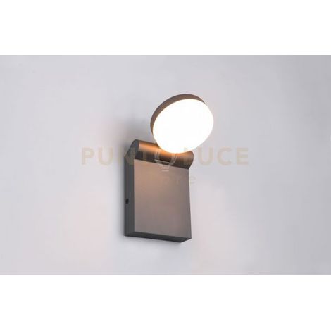ADOUR APPLIQUE DA ESTERNO LED 7,5W 750lm, 2300+3000+4000K ORIENTABILE NERA CON REGOLAZIONE TEMPERATURA DI COLORE DEL LED IP44 H.19CM