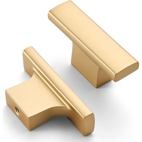 Boutons de meubles dorés - conviennent aux tiroirs de cuisine, commodes, etc. - Lot de 10 (1/4)