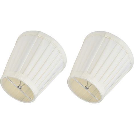Lot de 2 petits abat-jour doubles à pince pour ampoule, en tissu confortable, pour lampe de table, lustre ou applique murale (PX30) (1/5)