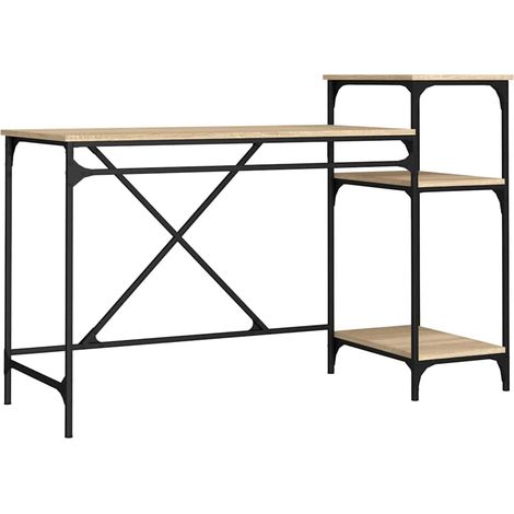 Maison Exclusive - Scrivania Ripiani Rovere Sonoma 135x50x90cm Multistrato e Ferro