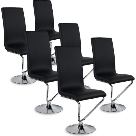 Lot de 6 chaises design Colami Noir (1/4)