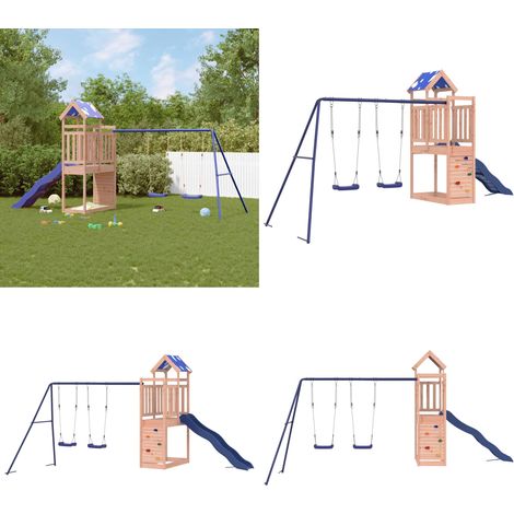 Set da Gioco da Esterno in Legno Massello di Douglas - Parco giochi per bambini - Casetta da giardino