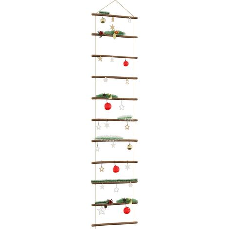 Wanddekoration in Leiterform 50x200 cm Natürlicher Zweig