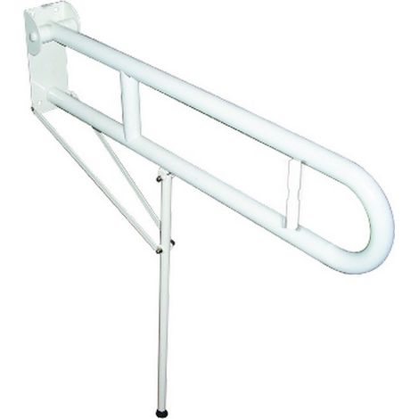 Barra maniglione 80 cm con porta rotolo e rinforzo verticale a terra nylon (1/3)
