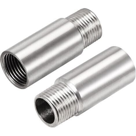 Lot de 2 bras d'extension de pommeau de douche, 60 mm, rallonge de bras de douche en acier inoxydable 1/2 PT pour accessoire de salle de bain
