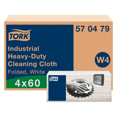 Chiffon de Nettoyage Industriel Ultra-résistant blanc W4, Multi-usages, 60 chiffons, Tork