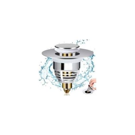 Bonde Lavabo Universel, Bouchon de Lavabo Pop-Up avec 2 Joints pour Baignoire, Cuisine, lavabo (Orifice de vidange 32-42mm), bouchon évier (1/4)