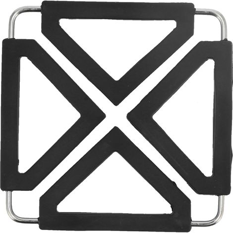 Dessous de plat en silicone, dessous de plat en acier inoxydable, dessous de plat antidérapant, tapis de table isolant thermique, dessous de plat pliable pour plats et casseroles chauds (noir) (1/5)