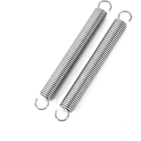 20 - Ressort De Traction - Acier Inoxydable - Double Crochet Pour Fixation - Résistant À La Corrosion - Pour Bricolage Et Industrie - Argent - 0,6x5x45cm (1/5)