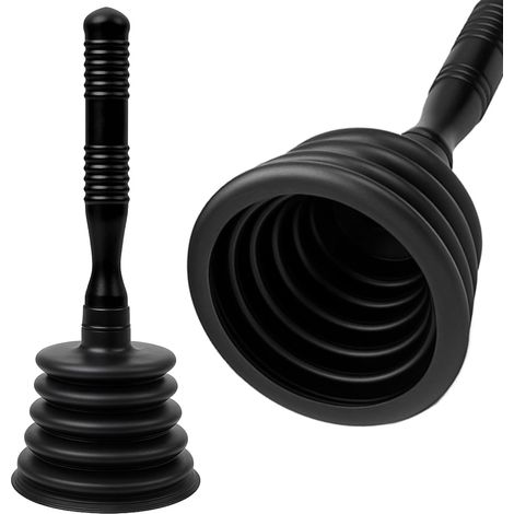 Ventouse Deboucheur – Succion Puissante pour Deboucheur Canalisation et Éviers – Élimine les Bouchons dans Douche, Lavabo, Baignoire et Cuisine – Deboucheur Polyvalent Durable (Noir) (1/5)