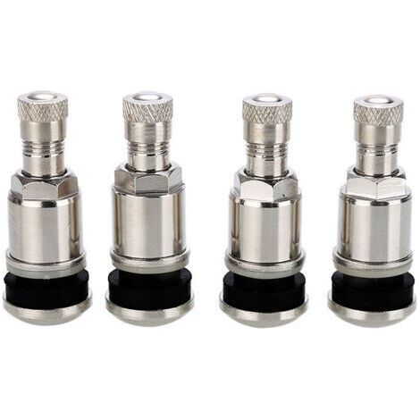 4 valves de pneu de voiture tubeless en acier argenté de 45 mm (1/5)