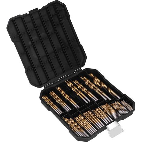 Set de 99 Forets HSS Titane 1.5-10mm, 14 Tailles, Coffret de Rangement (1/5)