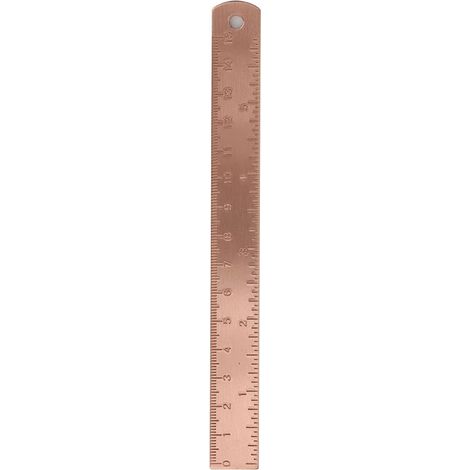 Règle épaisse en cuivre violet, 15 cm de long, 1,5 mm d'épaisseur, mini règle en cuivre, accessoire de dessin, de mesure et de conception. (1/5)