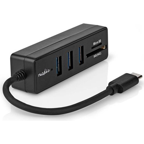 Nedis USB-Hub / 1x USB-C™ / 3x USB A Female / 5-Port port(s) / USB 3.2 Gen 1 / Stromversorgung über USB / 5 Gbps / SD & MicroSD