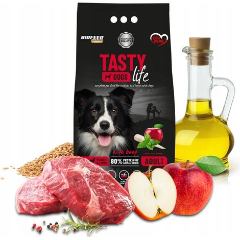 BIOFEED Tasty Dogs Life BEEF Carne de res para perros medianos y grandes 12 kg