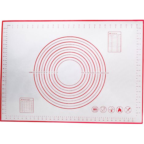 Tapis À Pâte - Tapis En Silicone Non Adhérent 70 x 50 cm Épaisseur 0,4 mm - Pour Pétrissage Roulement Pâtisserie Fondant Cuisine (1/5)