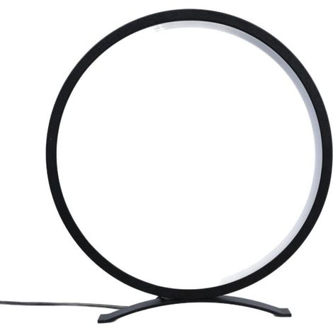 Noir,Lampe de chevet, lampe de bureau cercle en métal lampe de table pour chambre à coucher, lumière décoration de bureau circulaire minimaliste moderne